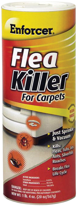 Enforcer Flea Killer for Carpets, 20 oz - Flea Killer Powder, 20 oz shaker (Ocean Breeze)  