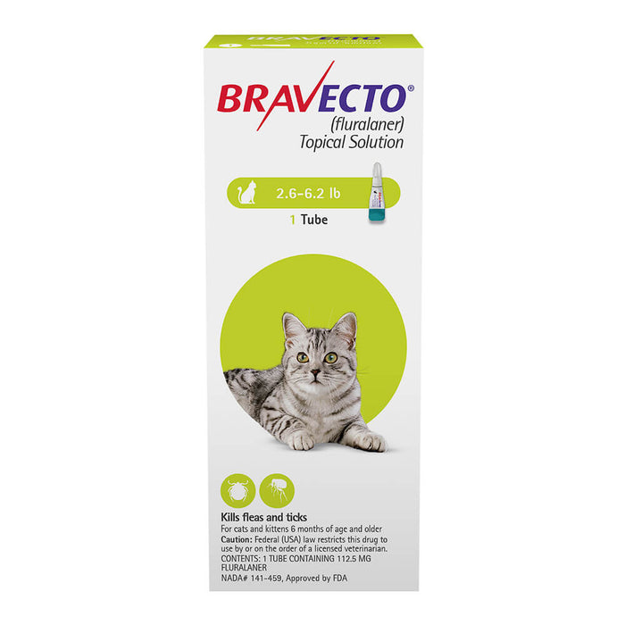 ORMd Rx Bravecto Topical for Small Cats  2.6-6.2 lbs Color Clear