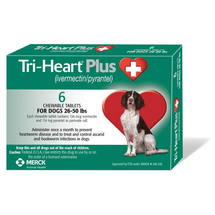Rx Tri-Heart Plus Chewable Tablets for Dogs, 6 count