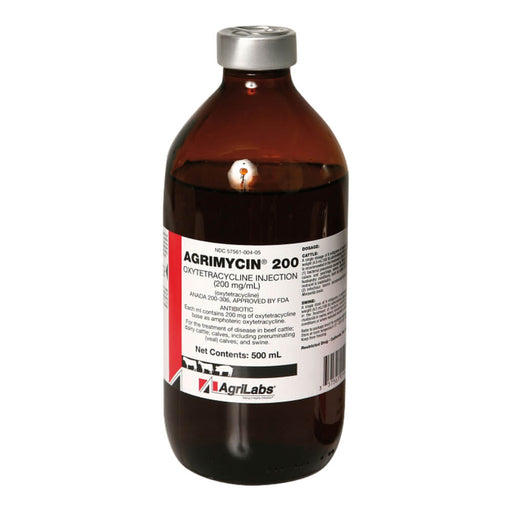 Rx Agrimycin 200  Oxytetracycline Injection 200mg/500ml Color Clear