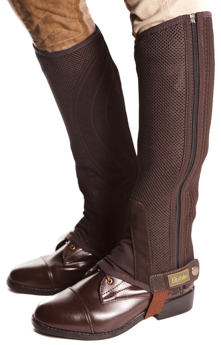 Dublin Easy Care Mesh Women's Half Chaps - Brown XLarge 