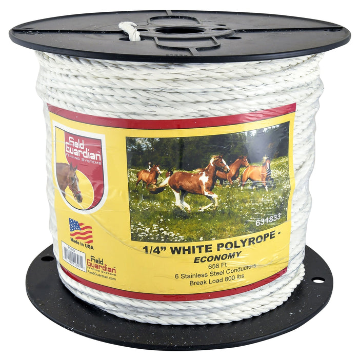 1/4' White Polyrope, 656' - Jeffers - Farm & Ranch Supplies > Fencing & Barriers