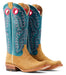 Ariat Women's Futurity Boon Western Boot - Buckskin Roughout/Turquoise 6 