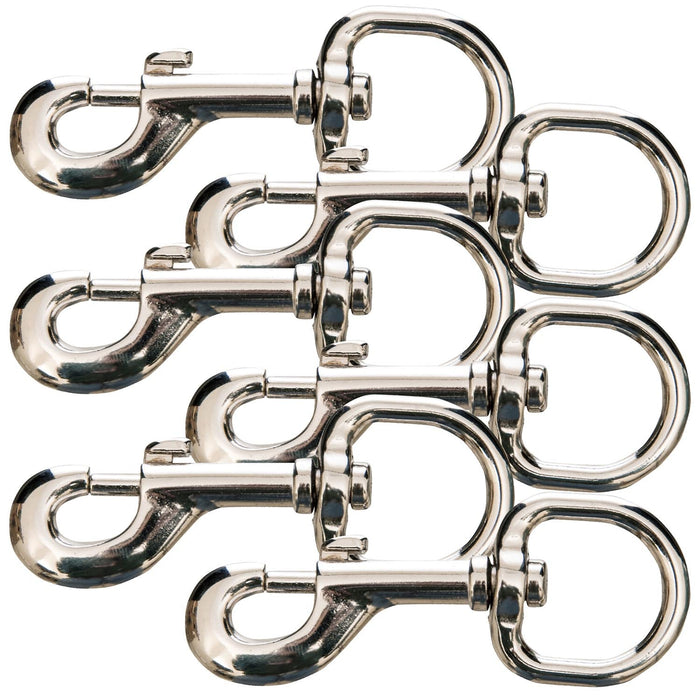 Round Eye Nickel-Plated Bolt Snap, 1' x 3 7/8', 6 pk - 