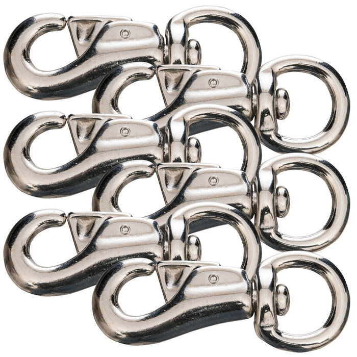 Round Eye Nickel-Plated Bull Snap, 4', 6 pk - 