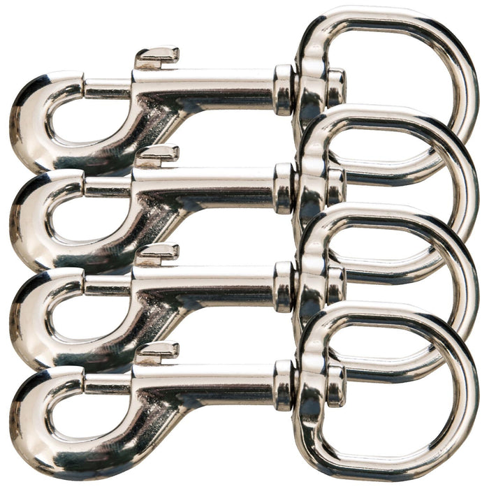 Round Eye Nickel-Plated Bolt Snap, 1' x 3 7/8', 4 pk - 