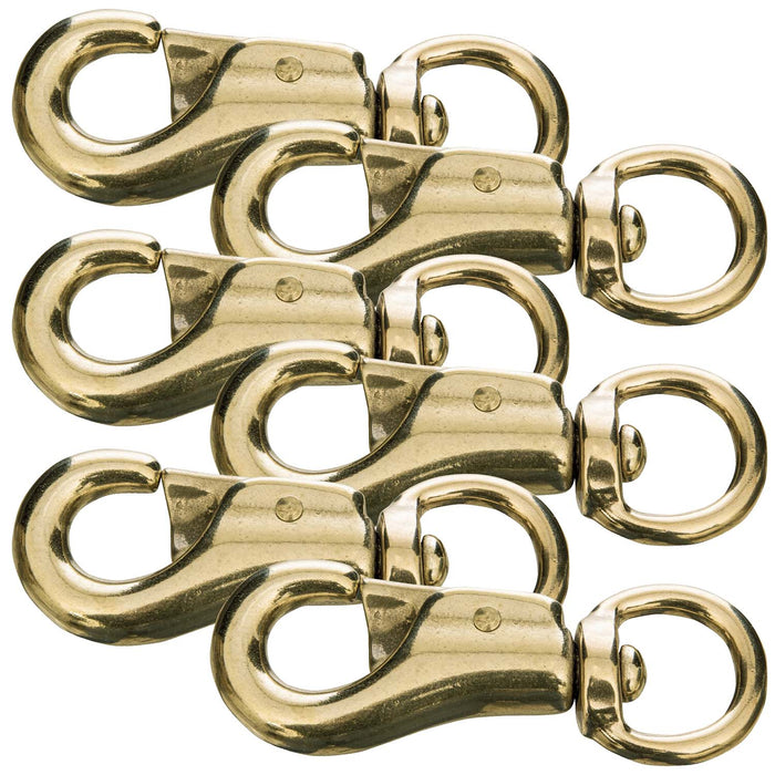 Round Eye Solid Brass Bull Snap, 3 3/4', 6 pk - 