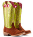 Ariat Women's Futurity Boon Western Boot - Cognac Brown Roughout /Lime 6.5 