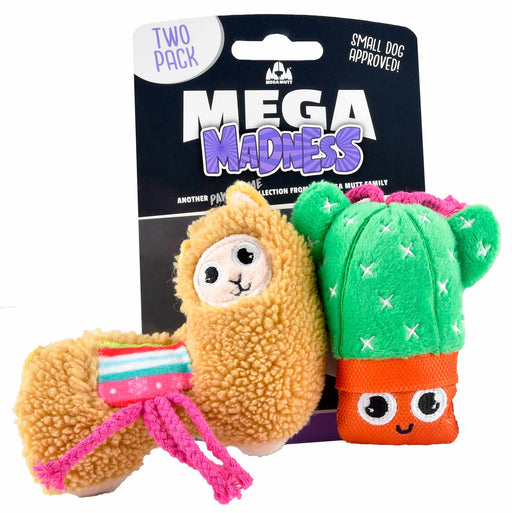 2 - pk Llama & Cactus Mega Madness Small Dog Toy Set - Jeffers - Dog Supplies > Dog Toys