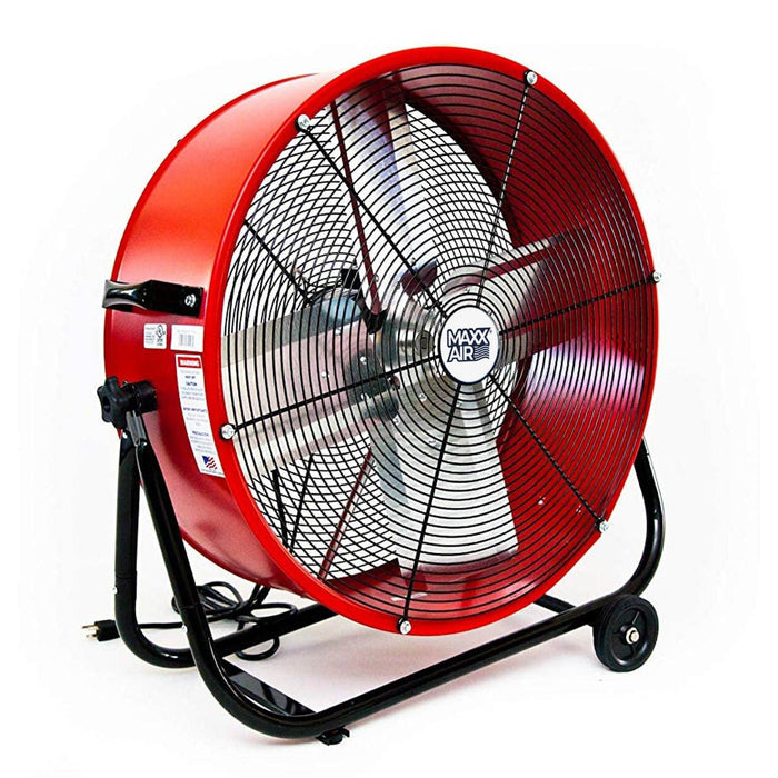 2 - Speed Tilting Direct Drive Drum Fan, Red, 24' - Jeffers - Farm & Ranch Supplies > Stable Supplies