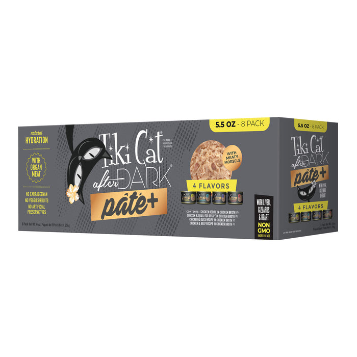 Tiki Cat After Dark Pate+ Variety Pack, 5.5 oz. Cans, 8 Count Size 5.5oz