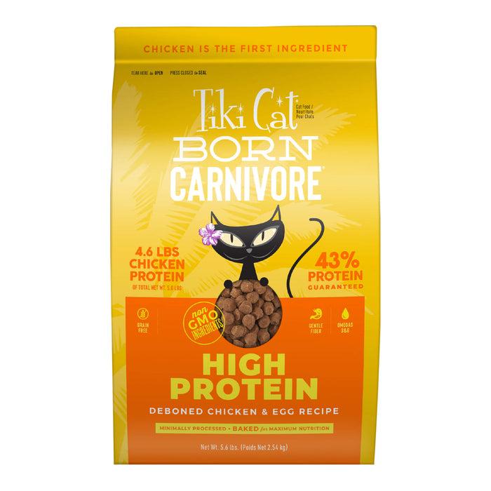 Tiki Cat Born Carnivore High Protein, Deboned Chicken & Egg, 5.6 lbs. Bag Size 5.6lb