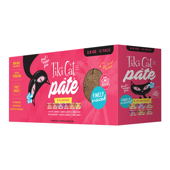 Tiki Cat Grill Pâté Wet Cat Food, Variety Pack, 2.8 oz. Cans, 12 Count Size 2.8oz