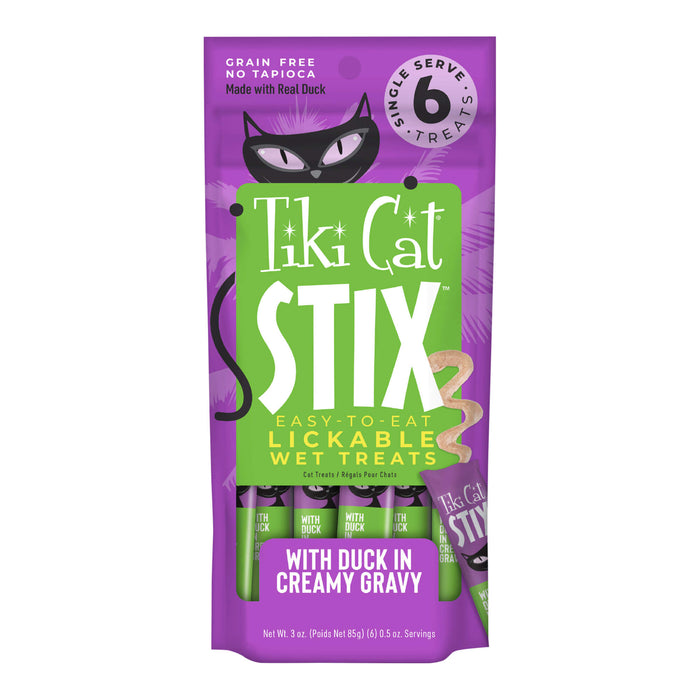 Tiki Cat Stix Wet Cat Treats, Duck, 3 oz. Pouch, 12 Count Size 3oz