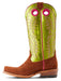 Ariat Women's Futurity Boon Western Boot - Cognac Brown Roughout /Lime 6.5 