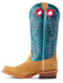 Ariat Women's Futurity Boon Western Boot - Buckskin Roughout/Turquoise 6 