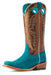 Ariat Women's Futurity Boon Western Boot - Turquoise Roughout/Gold 8 