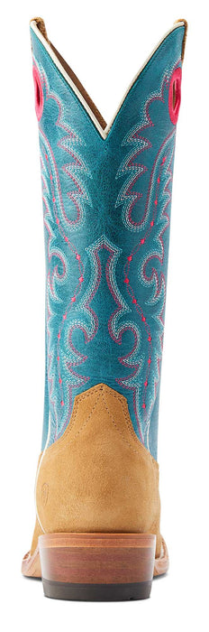 Ariat Women's Futurity Boon Western Boot - Buckskin Roughout/Turquoise 6 