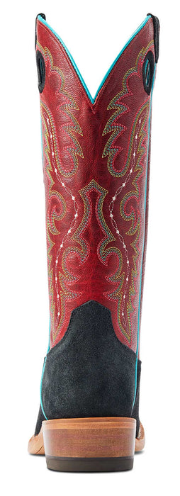 Ariat Women's Futurity Boon Western Boot - Black Roughout/Red 7.5 