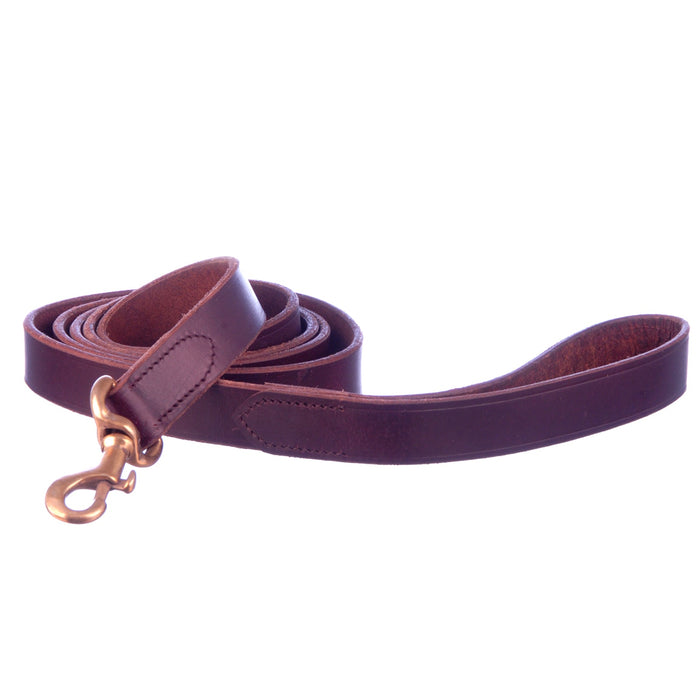 Jeffers Flat Leather Dog Leash, 1 1/4" W x 6' L