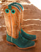 Ariat Women's Futurity Boon Western Boot - Turquoise Roughout/Gold 8 