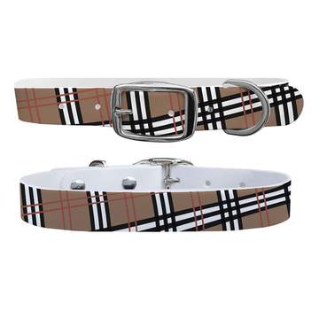 C4 Waterproof Dog Collar - Khaki Plaid XLarge 