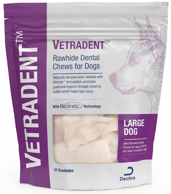 Vetradent Beef Rawhide Dental Chews for Dogs - 30ct  