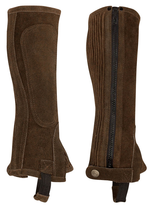 Perri's Zipper Half Chaps - Brown Large 