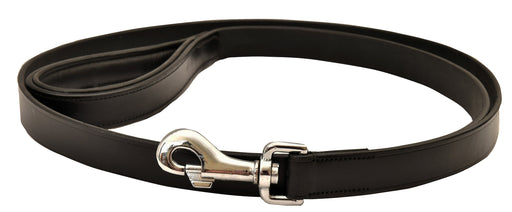 Black Padded Lthr Leash 1 x 6  