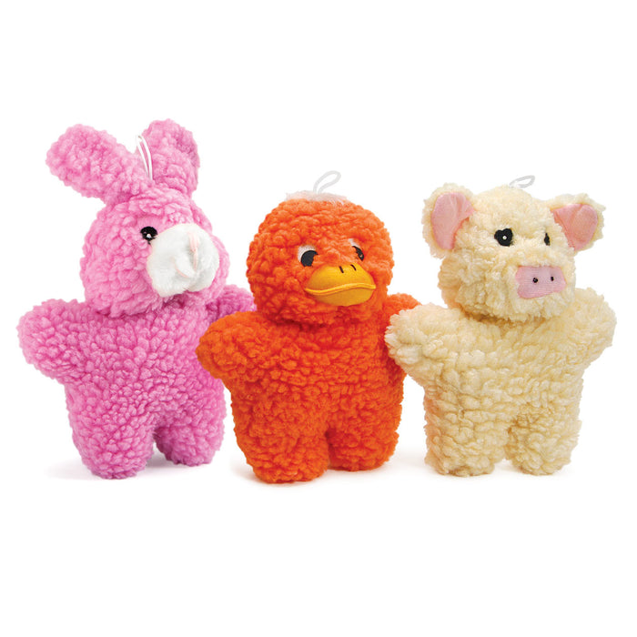 Jeffers Animal Fuzzies Plush Squeaker Dog Toys