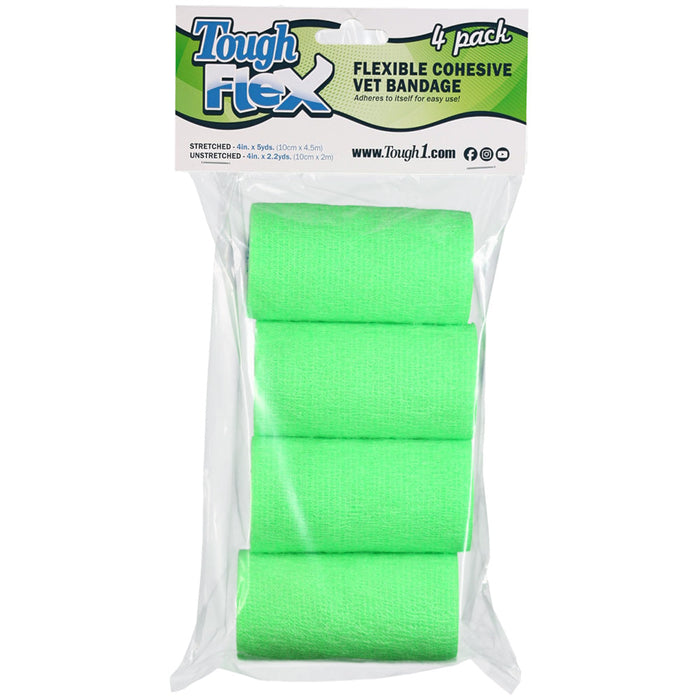 4-Pack Tough Flex Bandages Color Neon Green