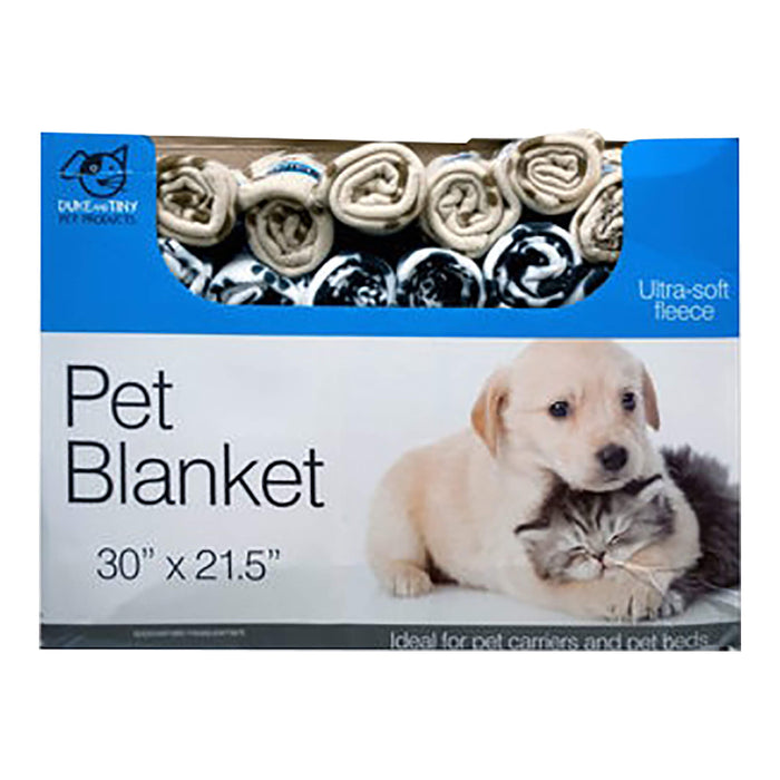 Fleece Paw Print Pet Blanket, 30" x 21.5"