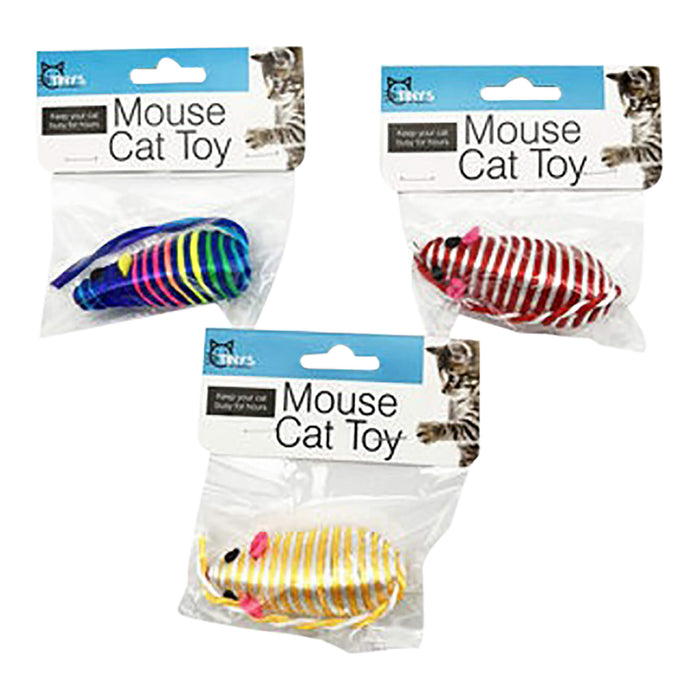 3" Striped Mice Cat Toys, 3 pk