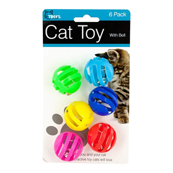 Balls with Bells Cat Toys Set, Assorted, 6 pk