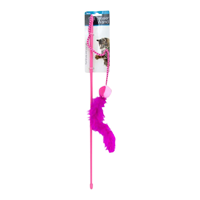 22" Feather Wand Cat Toy, Assorted Colors