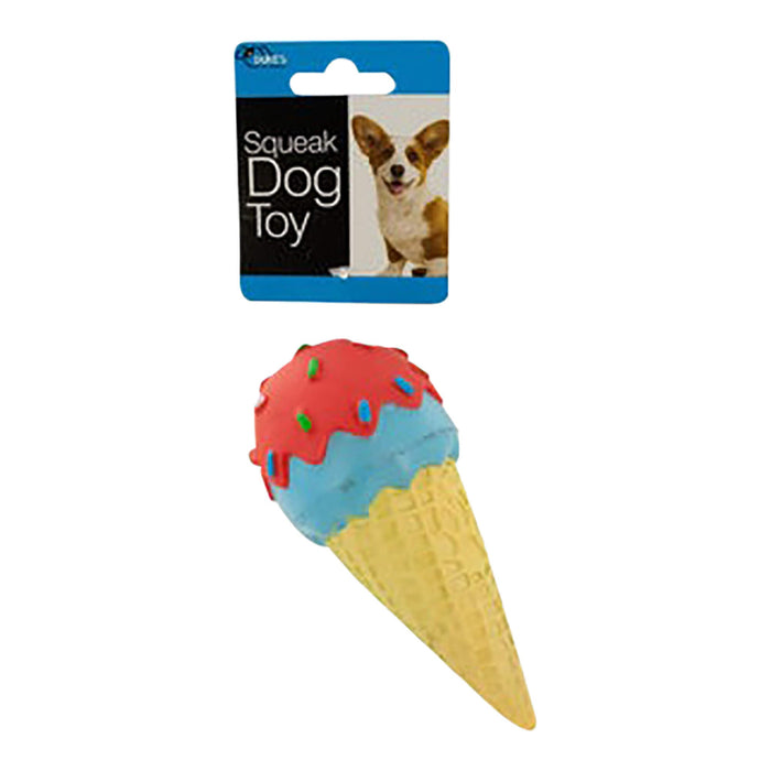 Ice Cream Cone Squeak Dog Toy, Assorted Colors, 5"L