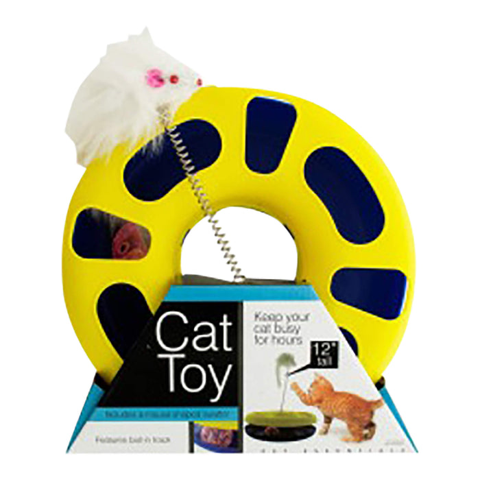 Ball Track Cat Toy with Mouse Swatter