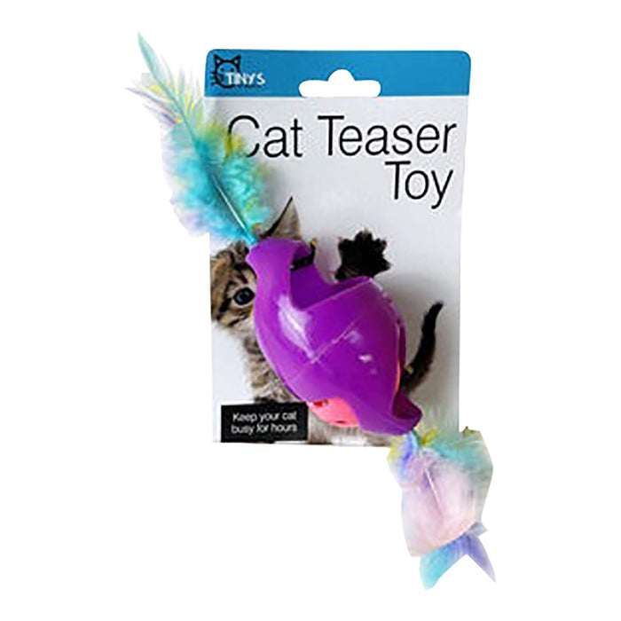 Cat Jingle Rolling Toy with Feather