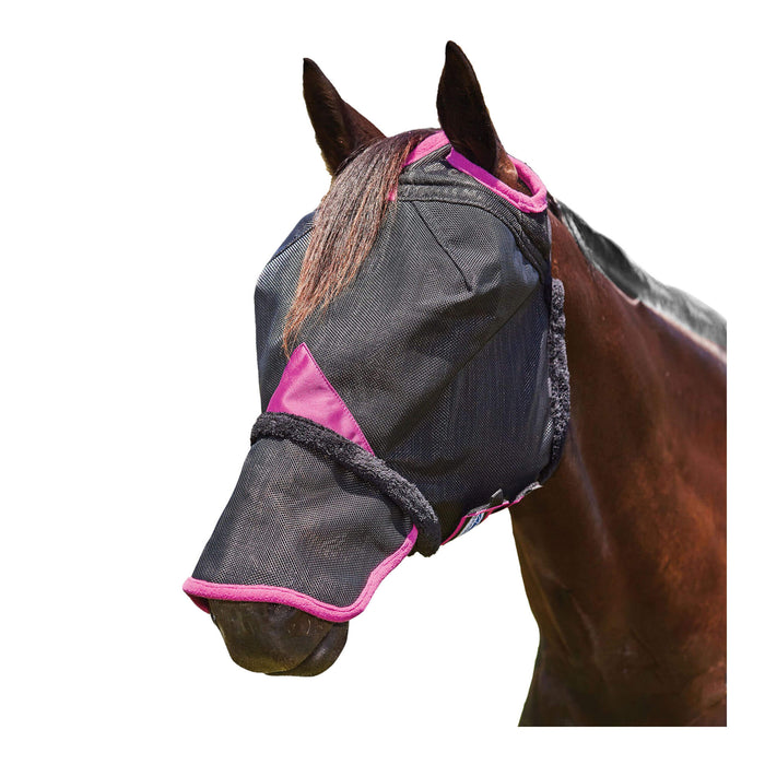 WeatherBeeta ComFITec Durable Mesh Fly Mask with Nose, Black & Purple