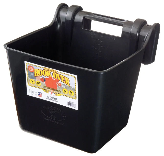 Economy Hook Over Feeder, 15qt Color Black