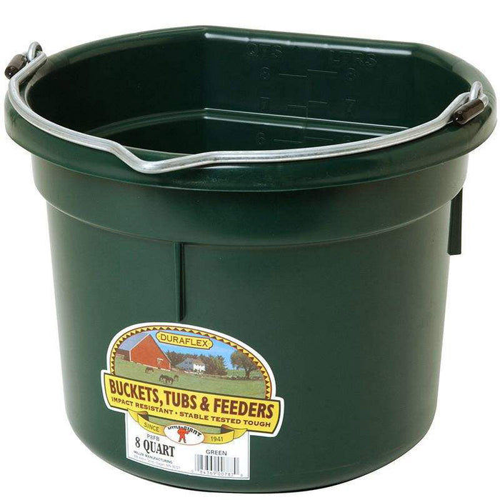 Flat Back Plastic Bucket, 8qt Color Green