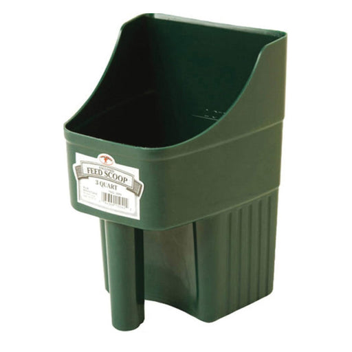 3 Quart Plastic Enclosed Feed Scoop Color Green