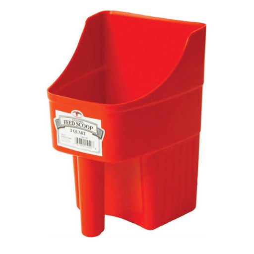 3 Quart Plastic Enclosed Feed Scoop Color Red