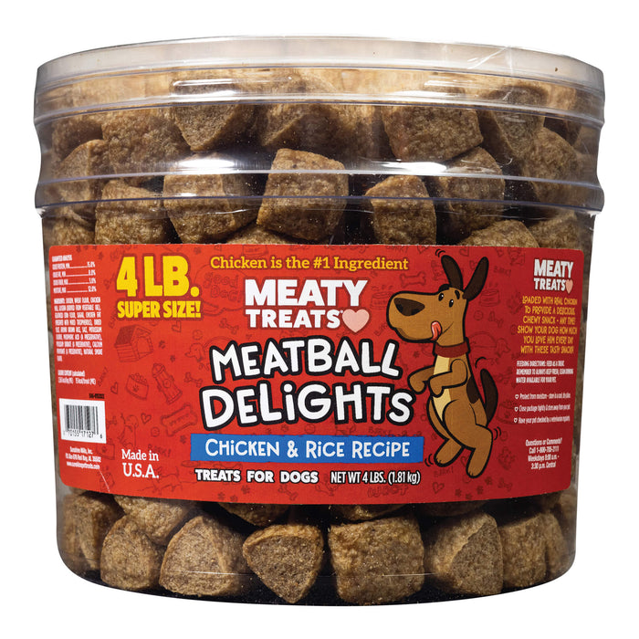 Meaty Treats Meatball Delights Chicken & Rice Recipe, 4 lb. Size 4 lb