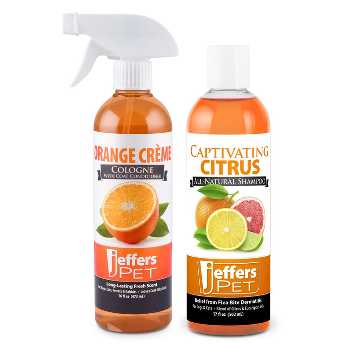 Jeffers Dreamy Oranges Pet Shampoo & Cologne, 2 Piece Kit