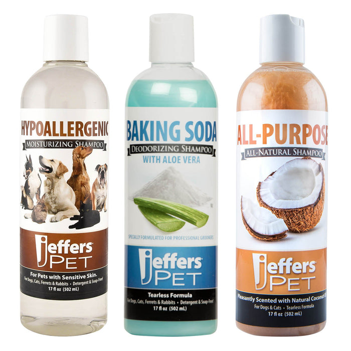 Jeffers Sensitive & Smelly Dog Shampoo Trio, 3 Piece Kit