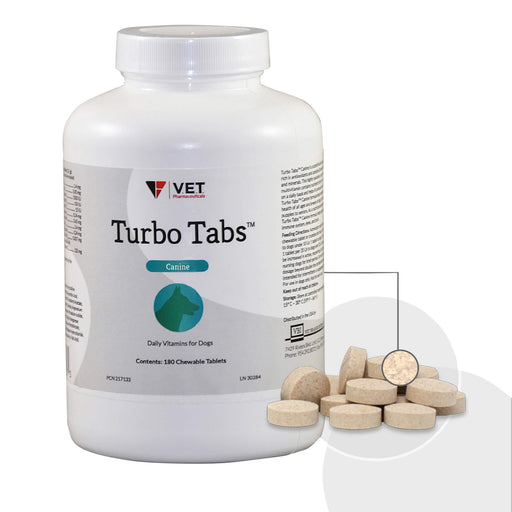 Turbo-Tabs Chewable Daily Vitamins for Dogs, 180ct Count 