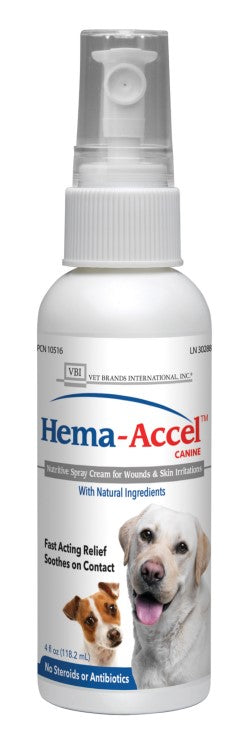 Hema-Accel Canine All Natural Wound Care Spray, 4oz Size 4oz