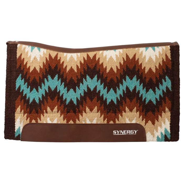 Weaver Synergy Contoured Performance Wool and Felt Stampede Saddle Pad Color Brown & Sand