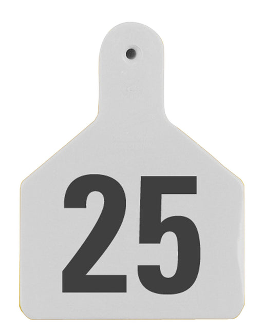 Z Tags Numbered Ear Tags (Calf), 25 count - White 1-25 